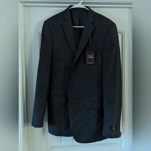 Black Sport Coat with Notched Lapels and Tailored Fit